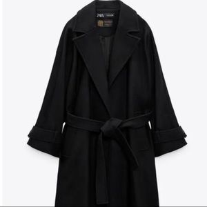 Zara Wool Coat with Flair Lapels